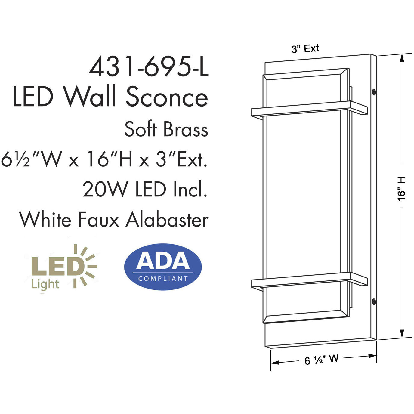 Tarnos LED 6.5 inch Soft Brass Wall Sconce Wall Light